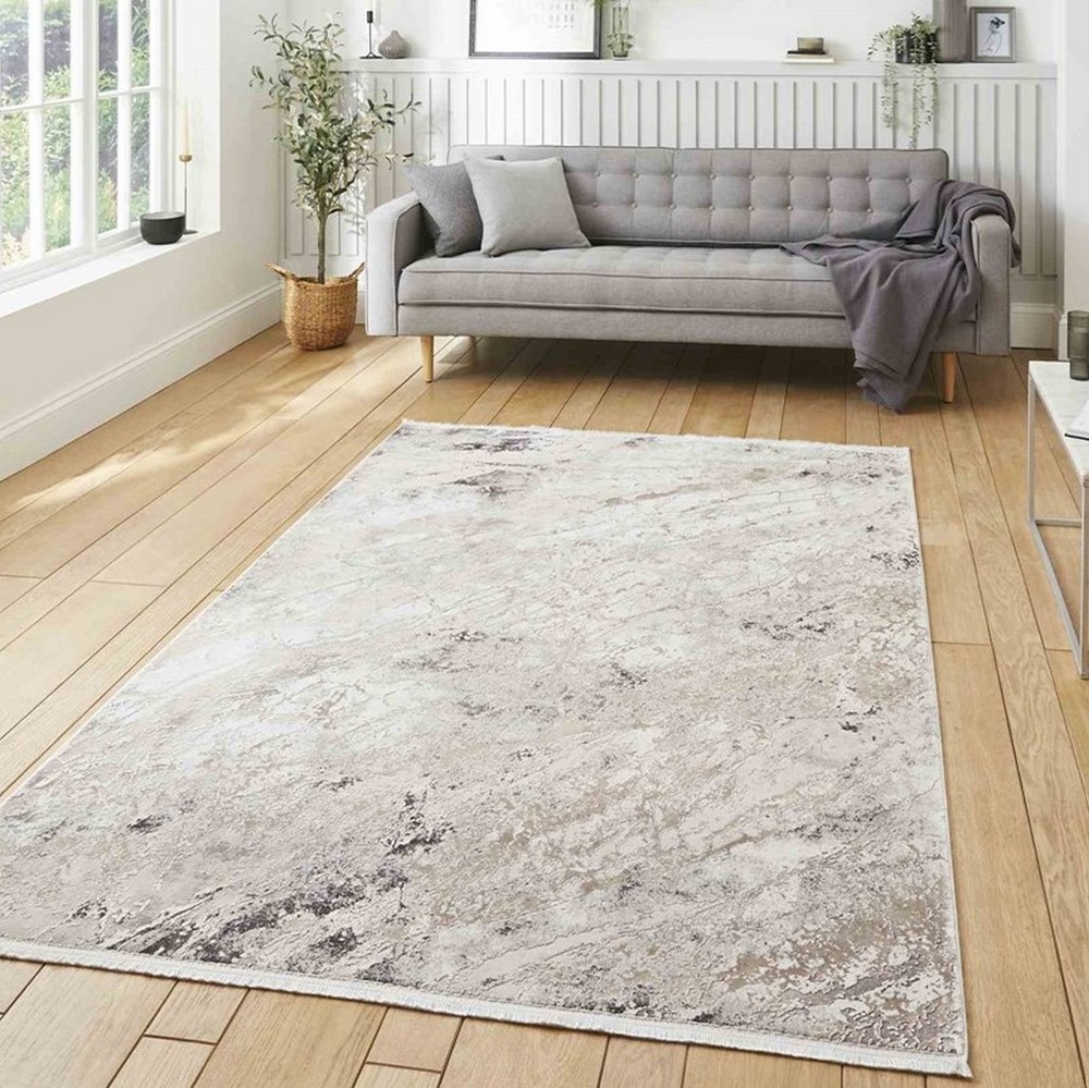 Bellagio 3006 Modern Abstract Distressed Rugs in Beige